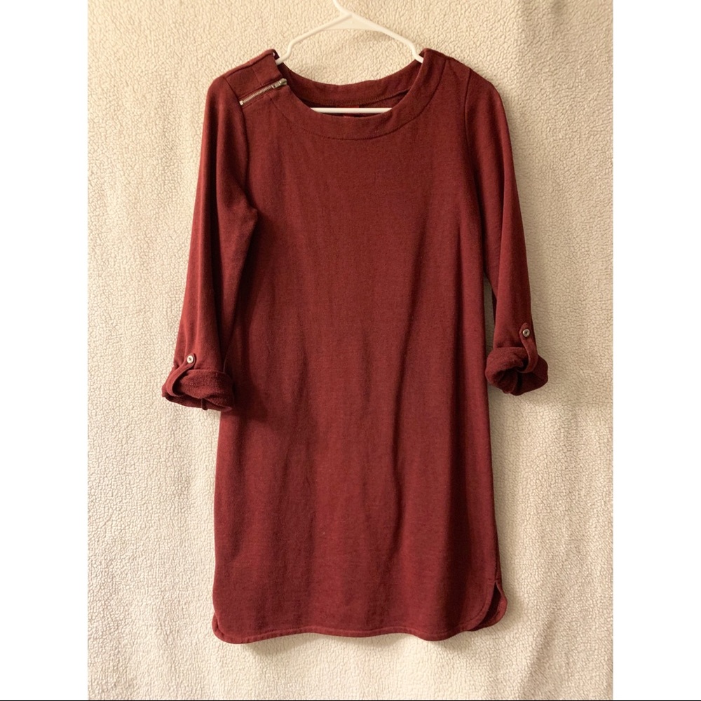 Maroon sweater dress